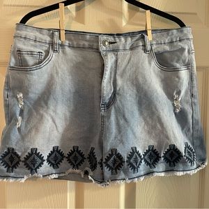 Crazy Train Aztec Jean Shorts